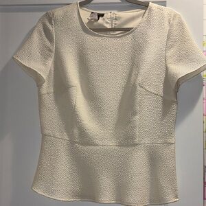 Elegant Cream Textured Women's Top